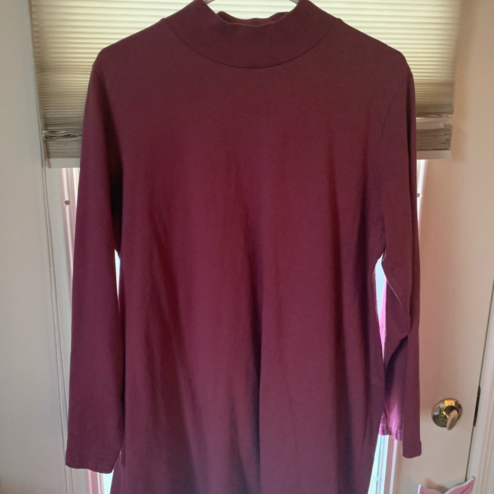 Maroon Long Sleeve Dress
